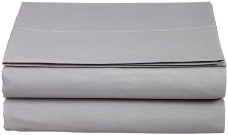 Cathay Luxury Silky Soft Polyester Single Flat Sheet, King Size, Gray