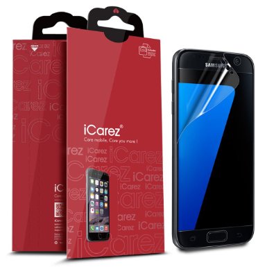 iCarez [Full Coverage] Screen Protector for Samsung Galaxy S7 HD Clear Anti Shock [3 Pack] Retail Packaging