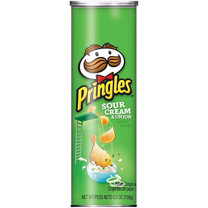 Pringles Sour Cream & Onion Potato Chips 5.5 oz Cans - Pack of 2