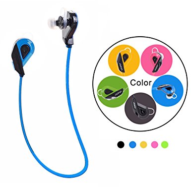 Vangoog Newest Universal Wireless Bluetooth 4.1 Earbuds Noise Cancelling Sports Running Gym Exercise Sweatproof Earphones/Fits All Android Cell Phones,ios Mobile Phones iPhone 7/7Plus-Blue