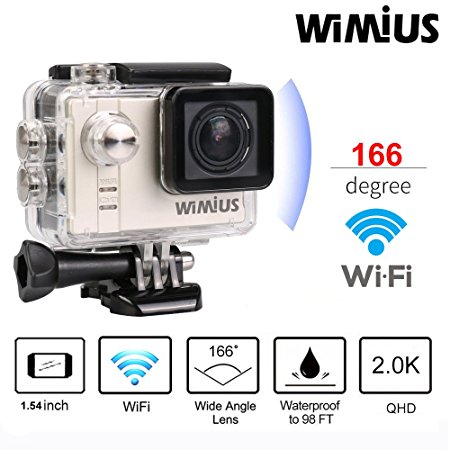 WiMiUS Action Camera 16MP Sports Cam SONY Sensor 1080p 60fps HD WiFi Waterproof Camcorder Action Cam Helmet Cam with Professional Ambarella A7LS75 Processor (A1)