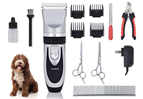 Love Bucket Pets Cordless Silent Pet Grooming Kit - Professional, Cordless and Quiet, for Dogs, Cats and Horses - Bond with Your Pet and Save Money