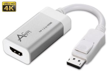 Ableconn DP2HD4K0A Aluminum DisplayPort to HDMI UHD (Ultra HD) 4K Cable Adapter - DP 1.2 to HDMI up to 4K UHD 3840x2160@30Hz