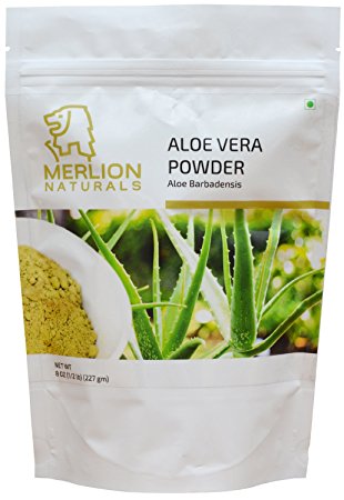 MERLION NATURALS Aloe Vera Leaf Powder ( Aloe Barbadensis ) - 227 g / 8 OZ / 1/2 lb | 100% Natural | Vegan