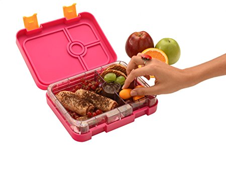 WonderEsque Bento Lunch Box Pink - Leak-Proof Lunch Container - For Kids and Adults (RUBY PINK)