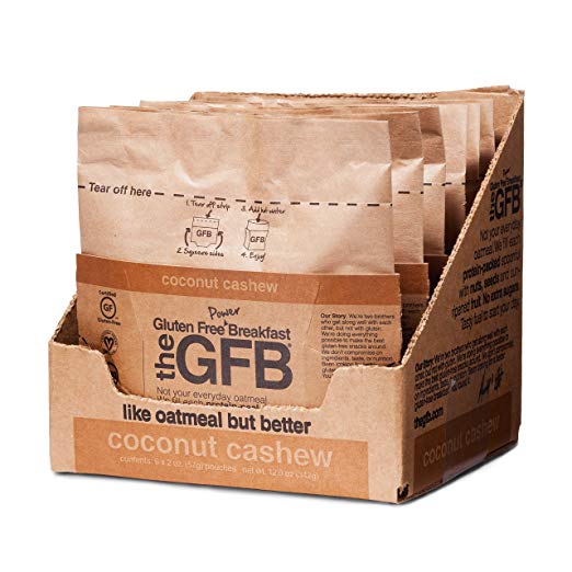 The GFB Protein Oatmeal, Coconut Cashew, 2 Ounce (Pack of 6), Gluten Free, Non GMO