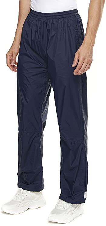 BenBoy Men's Waterproof Rain Pants Breathable Lightweight Windproof Outdoor Over Pants for Hiking Fishing