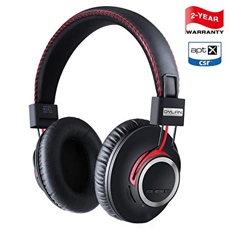 Bluetooth Headphones Wireless Over Ear Headset - High End CSR8645 Chip Apt-X Lossless Hi-Fi Stereo, Handmade Style Extra Comfortable and Lightweight, Deep Bass Headset with Mic, Unique Christmas Gifts