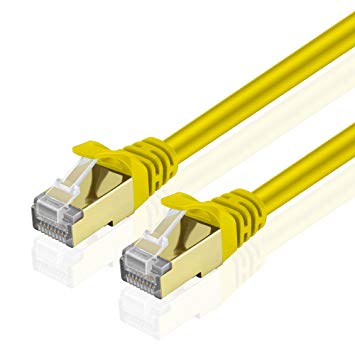 TNP Products TNP Cat6 Ethernet Patch Cable - Professional Gold Plated Snagless RJ45 Connector Computer Networking LAN Wire Cord Plug Premium Shielded Twisted Pair (3FT, Yellow)