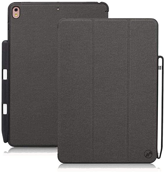 Maxace iPad Air (3rd Gen) 10.5” 2019 / iPad Pro 10.5” 2017 Case with Pencil Holder, Ultra Lightweight Shockproof Stand Protective Cover Shell with Auto Wake/Sleep - Grey