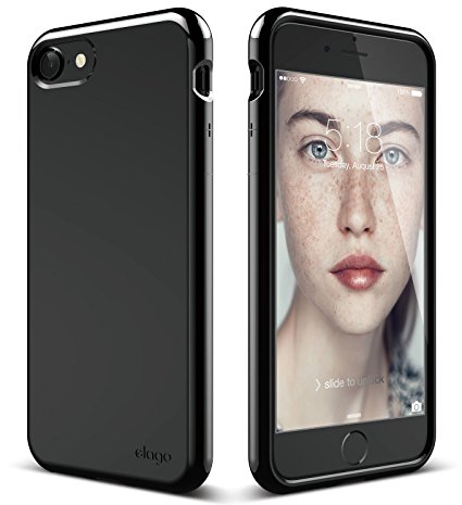 elago iPhone 7 case [Cushion] - [Anti Smudge Dot Coating][Robust TPU][Shock Absorbing][Cushioned] - for iPhone 7 (Jet Black)