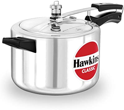 Hawkins Classic Aluminum Pressure Cooker, 5 L, Silver