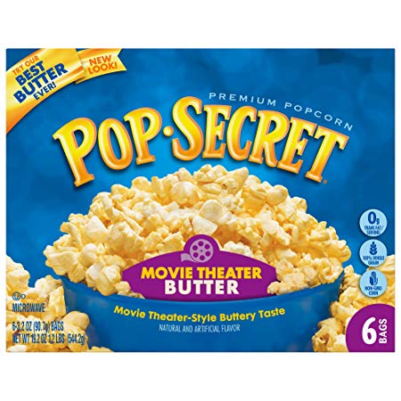 Pop Secret Microwave Popcorn, Movie Theater Butter, 6-Count Box