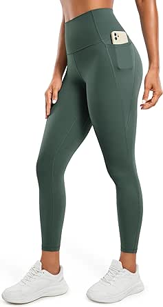 CRZ YOGA Womens Butterluxe Workout Leggings 25 Inches - High Waisted Gym Yoga Pants with Pockets Buttery Soft