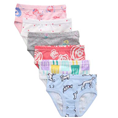benetia Toddller Girls' Underwear Baby Soft Cotton Panties Little Kids Assorted Briefs (Pack of 6)
