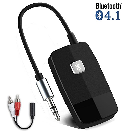 Giveet Bluetooth V4.1 Audio Receiver, Wireless Portable Bluetooth Adapter with 3.5 mm Aux Output for Home Stereo Hi-Fi Music Streaming Car Audio System Wired Headphones & Speaker (Not for TV)