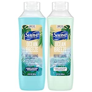 Suave Shampoo & Conditioner Set, Ocean Breeze – Everyday Refreshing Formulas with Sea Algae Extract & Vitamin E, 22.5 Oz Ea (2 Piece Set)