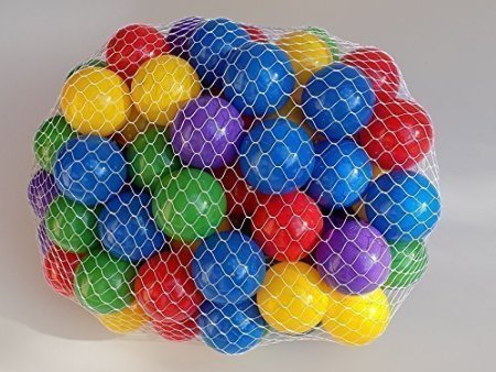 * Extra 20~40% Off * My Balls 100 pcs Crush Proof Balls in 5 Bright Colors - 2.5" Diameter Air-Filled non-Recycled PE Plastic Phthalate Free BPA Free