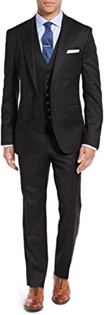 Salvatore Exte Men's Vested Three Piece Suit Blazer Jacket Dress Vest Plus Pant