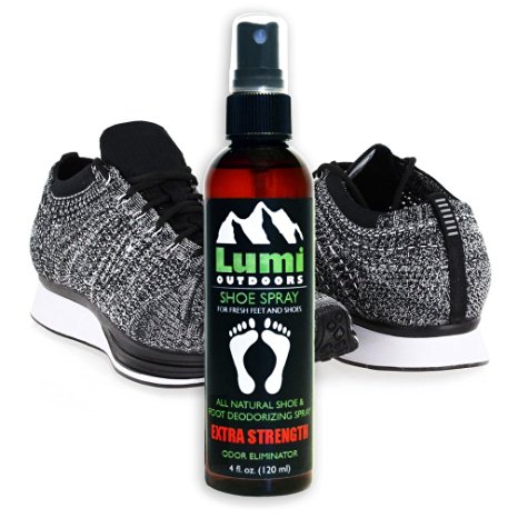 Natural Shoe Spray and Foot Odor Deodorizer - Extra Strength - Uses Essential Oils As Organic Deodorant - Highest Concentration - Great for Athletes