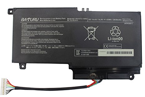 Baturu PA5107U-1BRS Laptop Battery for Toshiba Satellite L45D L50 L55 P55 L55t P50 P55-a5312 P55-a5200 P55t-a5116 S55-a5167 S55-a5275 S55-a5279 S55-a5294 S55-a5295 S55t-a5389 S55-a5236 L55-a5284