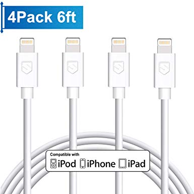 iPhone Charger, 4Pack 6FT Lightning to USB Charging Cable Cord Compatible with iPhone X 8 8Plus 7 7Plus 6 6Plus 6S 6SPlus 5 5S SE,iPad,iPod