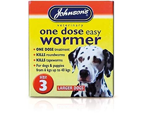 Johnson's One Dose Easy Wormer for Dogs and Puppies, 6 - 40 kg
