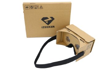iZEEKER VR1.5 Kit-Google Cardboard Virtual Reality DIY 3D Glasses（TV Movies）,Compatible with 3-6inch Screen Android and Apple Smartphon with NFC and Headband Nose Pad