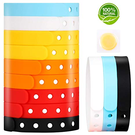 AYOUYA Mosquito Bands Mosquito Repellent Bracelet 12 Pack Reusable Silicone Long Time Mosquito Repellent Natural Ingredient