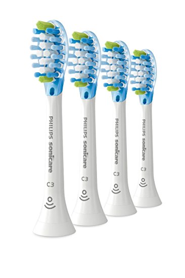 Philips Sonicare Premium Plaque Control replacement toothbrush heads, HX9044/65, Smart recognition, White 4-pk