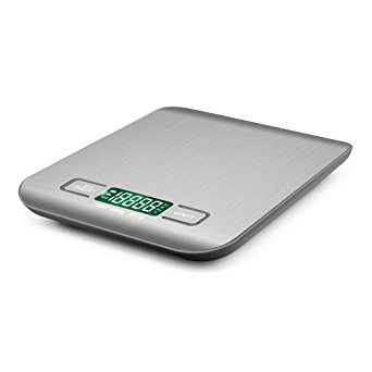 BENGOO Digital Food Scale Kitchen Scale Slim Stainless Multifunction Scale with LCD Display and Tare Function