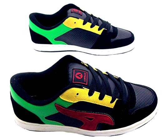 Airwalk Mens Reflex Trainers Skate Shoe Lace Up Suede Black/Red/Green UK Sizes 7 8 9 10 11 12 NEW