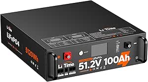 Litime 51.2V 100Ah LiFePO4 Battery for Home Storage, Energy Solution - 5.12kWh Capacity, 3U Chassis, 3.5" Touch-Screen, Superior EV-Grade Cells, UL Certified, Off-Grid Easy Installation