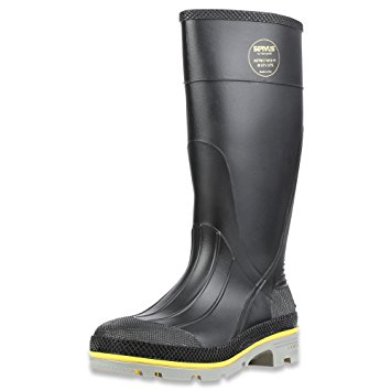 Servus XTP 15" PVC Chemical-Resistant Steel Toe Men's Work Boots, Black, Yellow & Gray (75109)