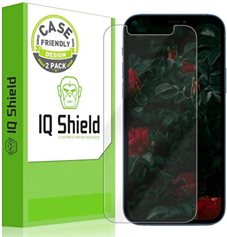 IQ Shield Screen Protector Compatible with Apple iPhone Pro 12 (6.1 inch)(2-Pack)(Case Friendly) Anti-Bubble Clear Film