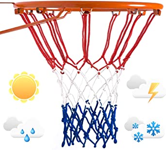 LAO XUE Upgraded Thickening Heavy Duty 21inches Standard Basketball Nets,Rainproof Sunscreen for All-Weather Thick Nets,12 Loops for Indoor and Outdoor Professional Competitions Replacement Net