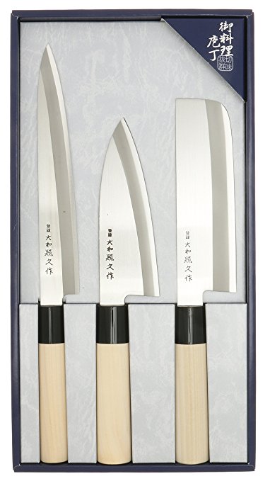Kotobuki Japanese Teruhisa Kitchen Knife Set, Silver