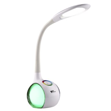 Amzdeal Flexible Dimmable Touch 5W LED Desk Lamp RGB LED Mood Desk Light with 3-Level Dimming, Touch-Sensitive Control, RGB Mood Lighting Color Options and Folding Goose Neck