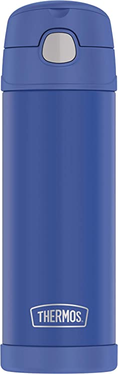 THERMOS FUNTAINER 16 Ounce Stainless Steel Vacuum Insulated Bottle with Wide Spout Lid, Periwinkle