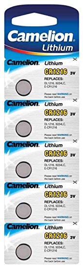 Camelion CR1216 3 V Lithium-Ion Button Cell Battery (Pack of 5)
