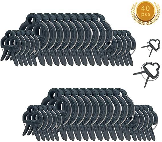 40 Pcs Plant Support Clips for Garden, Flower and Vine Clips, Support Stems and Make Vines Grow Upright, for Tomato Plant, Sunflower, etc. (20pcs for Large and Small Sizes)