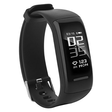 Fitness Tracker, DAWO BY1 IP67 Waterproof Activity Wireless Smart Bracelet with Continuous Heart Rate Monitor Step Calorie Sleep Counter Bluetooth Wristband Pedometer Sports Smart Band