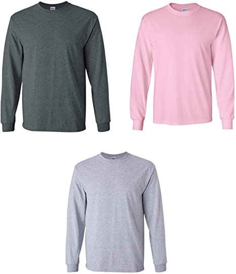 Gildan Men's Ultra Cotton Long Sleeve T-Shirt, Style G2400, 2-Pack