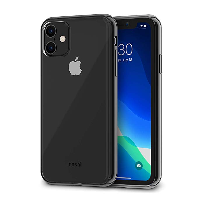 Moshi Vitros Slim Clear case Compatible with iPhone 11, BPA-Free, Shock Absorption, Drop Protection, Anti-Scratch, Wireless Charging (Black)