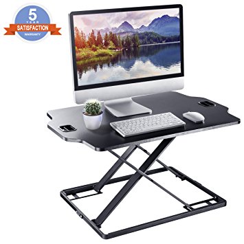 Standing Desk Converter - IMtKotW Height Adjustable Desk - Sit Stand Desk Converter - Laptop Desk Riser - The Best Adjustable Standing Desk- 32" Tabletop Workstation (Black)