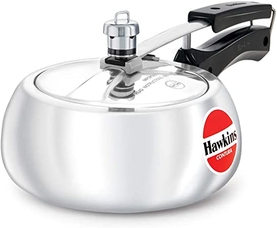 Hawkins Contura 2 Litre Pressure Cooker, Handi Cooker, Silver (HC20)