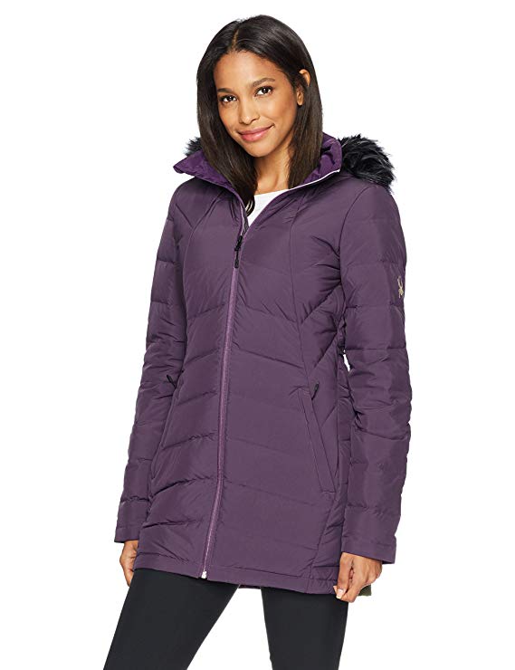 Spyder Women's Syrround Long Faux Fur Down Jacket