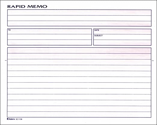 Adams Rapid Memo Book, 8.25 x 8.5 Inch, 2-Part, Carbonless, 50 Sets, 1 Memo per Page, White and Canary (SC1158)