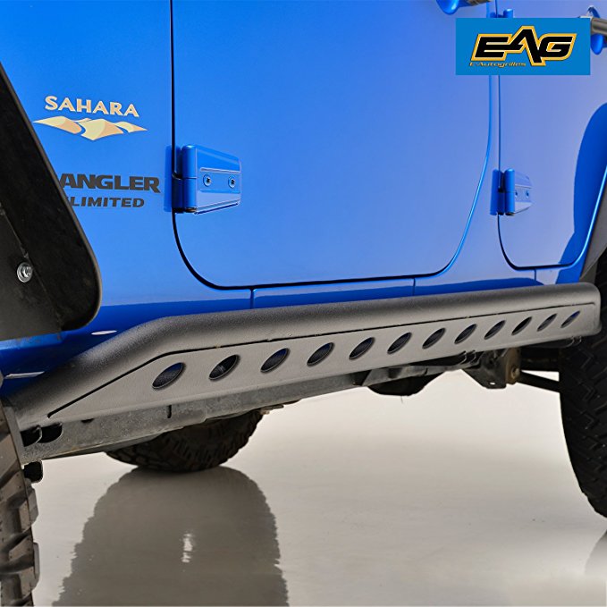 E-Autogrilles EAG Tubular Side Armor Rocker Guard Rock Sliders for 07-18 Jeep Wrangler JK 4 Door