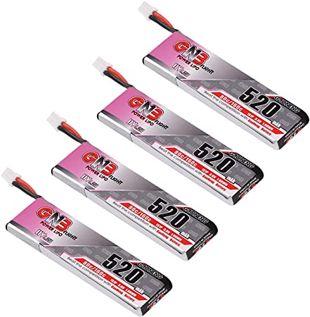 4pcs 520mAh 1S LiPo Battery 80C 3.8V HV LiHv Battery JST-PH 2.0 PowerWhoop mCPX Connector Upgraded for Inductrix FPV Plus EMAX Tinyhawk Micro FPV Racing Drone xt60 for Drone
